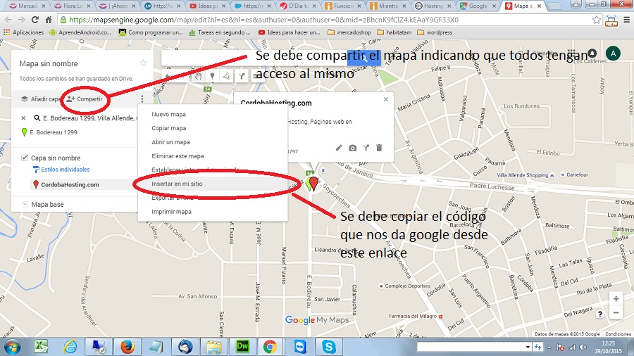 Insertar un mapa de Google Maps en entrada de Wordpress, en página web